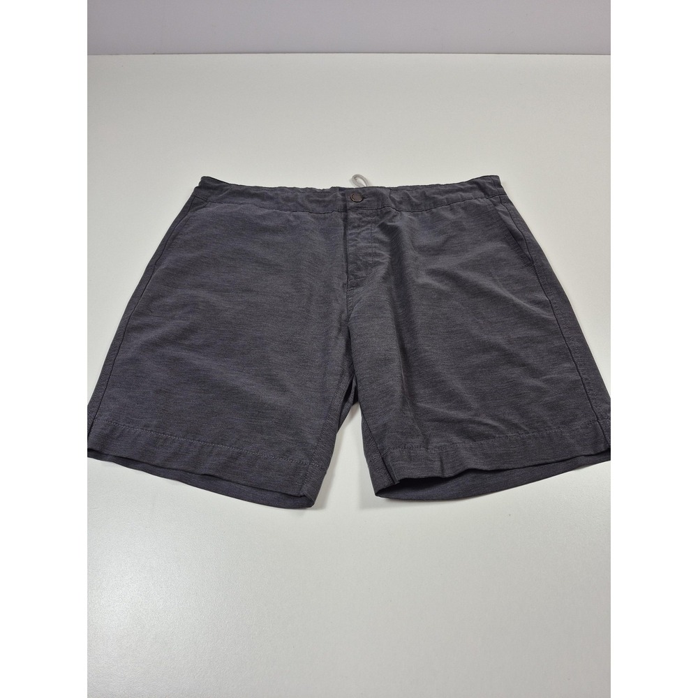 Faherty All Day Shorts Mens 38 Gray Chino Performance Drawstring Stretch Casual